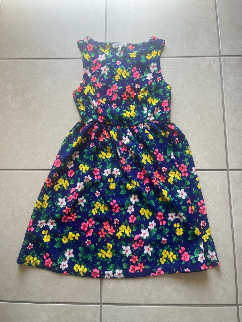 Blue Floral Bow Detail Dress 👗